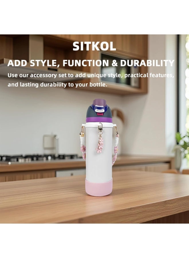 Silicone Boot Set for Water Bottle 24 oz, 32 oz, 40 oz - Includes Anti-Slip Sleeve & Water Bottle Handle Strap, Perfect  Accessories, Fits Tumbler,  Candy Coated - Image 2